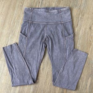 Lululemon Fast and Free High Rise leggings- size 6. Purple distressed style.